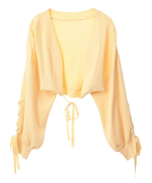 dazzlin（ダズリン）の「dazzlin ニットボレロ（カーディガン/ボレロ・レディース・イエロー/ネイビー/オフホワイト・FREE）」の5枚目の写真