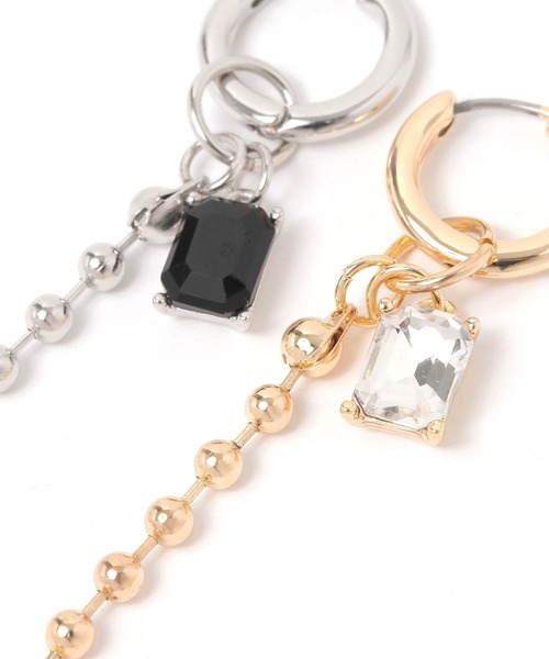 niko and...（ニコアンド）の「ボールチェーンストーンピアス（ピアス（両耳用）・レディース・イエロー/グレー・0）」の4枚目の写真