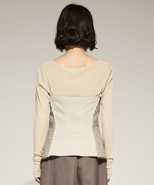 tシャツ 「STUDIOUS/ステュディオス」Silk Linen Bustier Combi Top/シルクリネンビスチェコンビトップス レディース STUDIOUS tシャツ 「STUDIOUS/ステュディオス」Silk Linen