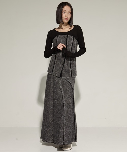 STUDIOUS/ステュディオス】Silk Linen Bustier Combi Top/シルクリネン