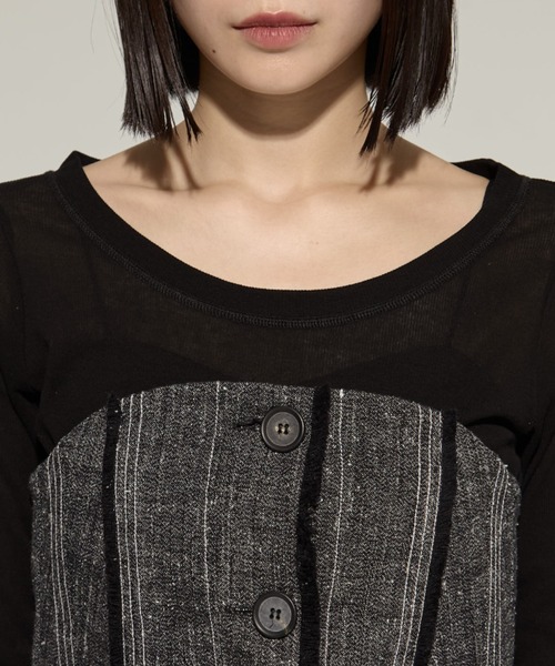 STUDIOUS/ステュディオス】Silk Linen Bustier Combi Top/シルクリネン