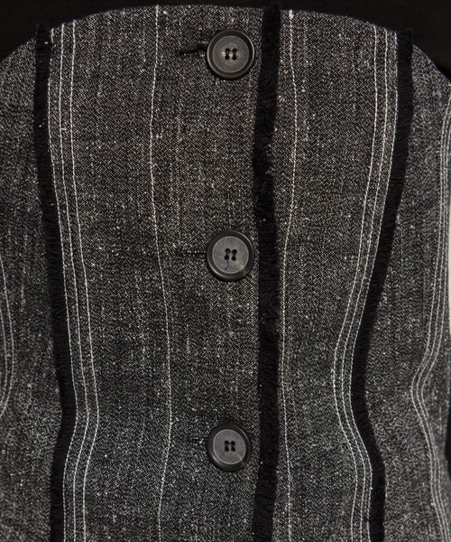 STUDIOUS（ステュディオス）の「【STUDIOUS/ステュディオス】Silk Linen Bustier Combi Top/シルクリネンビスチェコンビトップス（Tシャツ/カットソー・レディース・ベージュ/ブラック・FREE）」の17枚目の写真