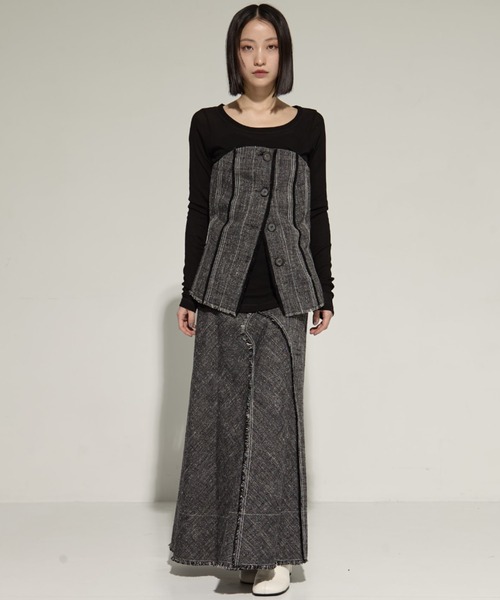 STUDIOUS/ステュディオス】Silk Linen Bustier Combi Top/シルクリネン