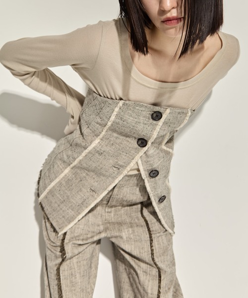STUDIOUS/ステュディオス】Silk Linen Bustier Combi Top/シルクリネン
