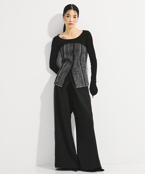 STUDIOUS/ステュディオス】Silk Linen Bustier Combi Top/シルクリネン