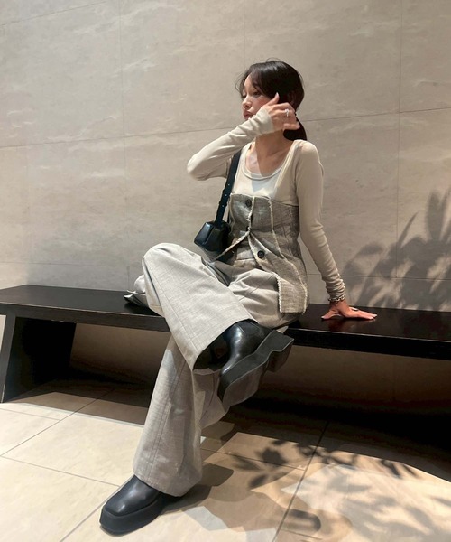 セール】【STUDIOUS/ステュディオス】Silk Linen Bustier Combi Top