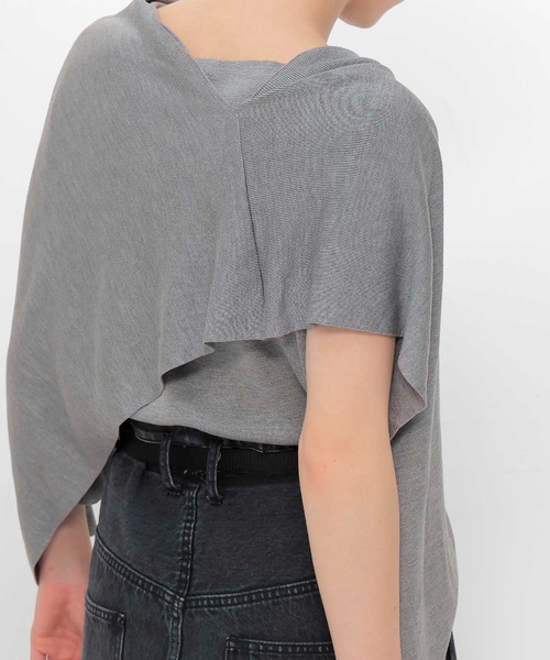 DRESSLAVE(ドレスレイブ)の「high twist silk cape(ハイツイストシルクケープ)(ニット/セーター・レディース・グレー/ブラック・38)」の14枚目の写真