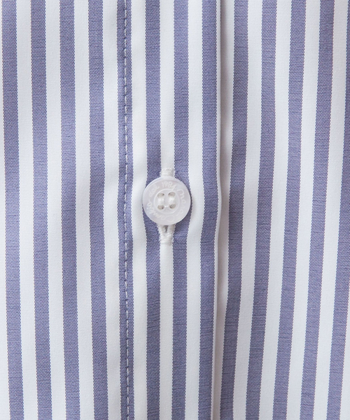 NARACAMICIE（ナラカミーチェ）の「【NARACAMICIE】ストレッチストライプクレリック長袖シャツ（シャツ/ブラウス・レディース・グレー/ブルー・S/M/L/XL）」の9枚目の写真
