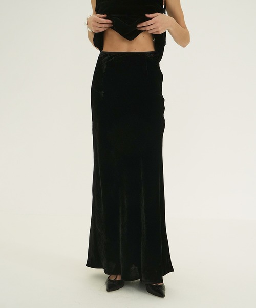 スカート CLANE VELOUR MERMAID LINE SKIRT セール】VELOR MERMAID LINE SKIRT（スカート）｜CLANE（クラネ