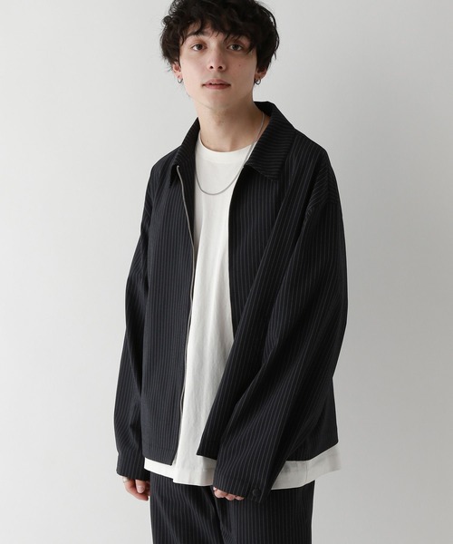 RAGEBLUE（レイジブルー）の「＜吸水速乾・イージーケア＞【Satistex Dry】リラックスジップシャツジャケット（シャツ/ブラウス・メンズ・ネイビー/グレー系その他/ブラック・LARGE/MEDIUM）」の20枚目の写真