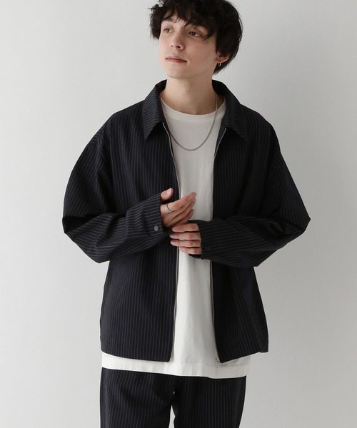 RAGEBLUE（レイジブルー）の「＜吸水速乾・イージーケア＞【Satistex Dry】リラックスジップシャツジャケット（シャツ/ブラウス・メンズ・ネイビー/グレー系その他/ブラック・LARGE/MEDIUM）」の21枚目の写真