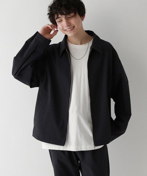 RAGEBLUE（レイジブルー）の「＜吸水速乾・イージーケア＞【Satistex Dry】リラックスジップシャツジャケット（シャツ/ブラウス・メンズ・ネイビー/グレー系その他/ブラック・LARGE/MEDIUM）」の10枚目の写真