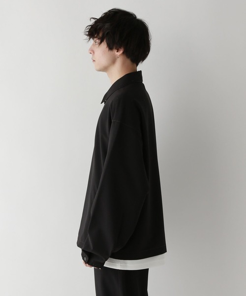 RAGEBLUE（レイジブルー）の「＜吸水速乾・イージーケア＞【Satistex Dry】リラックスジップシャツジャケット（シャツ/ブラウス・メンズ・ネイビー/グレー系その他/ブラック・LARGE/MEDIUM）」の12枚目の写真