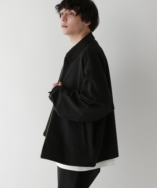 RAGEBLUE（レイジブルー）の「＜吸水速乾・イージーケア＞【Satistex Dry】リラックスジップシャツジャケット（シャツ/ブラウス・メンズ・ネイビー/グレー系その他/ブラック・LARGE/MEDIUM）」の22枚目の写真