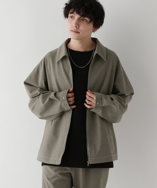 RAGEBLUE（レイジブルー）の「＜吸水速乾・イージーケア＞【Satistex Dry】リラックスジップシャツジャケット（シャツ/ブラウス・メンズ・ネイビー/グレー系その他/ブラック・LARGE/MEDIUM）」の16枚目の写真