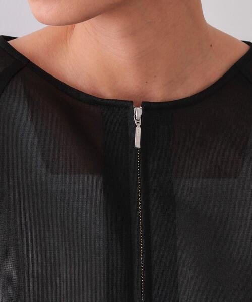 OPAQUE.CLIP（オペークドットクリップ）の「スポンディッシュシアーノーカラーブルゾン【洗濯機洗い可】（ブルゾン・レディース・ブラック/グリーン系・00）」の14枚目の写真