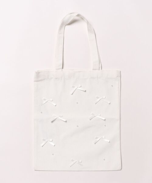 Ank Rouge(アンクルージュ)の「推し活プチリボントートBAG(トートバッグ・レディース・ホワイト/ブラック/パープル/レッド/ピンク/イエロー/オレンジ/ブルー/グリーン・FREE)」の2枚目の写真