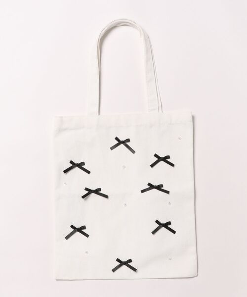 Ank Rouge(アンクルージュ)の「推し活プチリボントートBAG(トートバッグ・レディース・ホワイト/ブラック/パープル/レッド/ピンク/イエロー/オレンジ/ブルー/グリーン・FREE)」の3枚目の写真