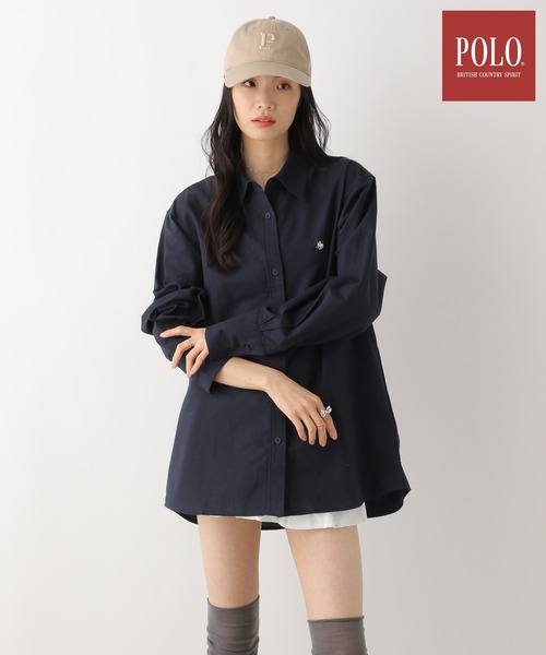 Heather(ヘザー)の「【POLO BCS(ポロ・ビーシーエス)】オックスフォードビッグシャツ 319987(シャツ/ブラウス・レディース・ライトピンク/ネイビー/アイボリー・FREE)」の2枚目の写真