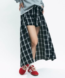 Check Layered Wrap Skirt Shorts / チェックレイヤードラップスカートショートパンツ