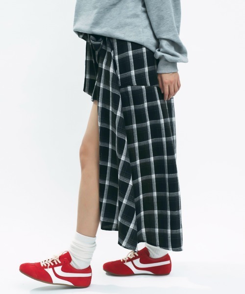 Clum(クルム)の「Check Layered Wrap Skirt Shorts / チェックレイヤードラップスカートショートパンツ(その他パンツ・レディース・チェック・FREE)」の7枚目の写真