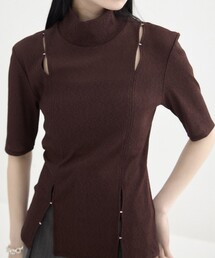 UNITED TOKYO | 【大人気!】スリットホックカットプルオーバー|細見え/ウォッシャブル/カットアウト/半袖/夏服(Tシャツ/カットソー)