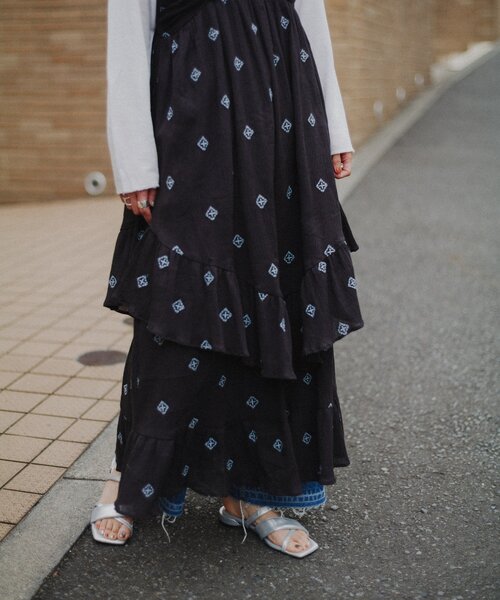 aguni エンブロイダリーIラインワンピ　¥12,100 aguni】エンブロイダリーIラインワンピ | CIAOPANIC TYPY(チャオ