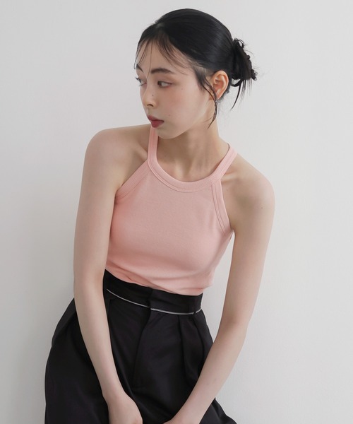 ベーシックホルターネックタンクトップ4color | ファッション