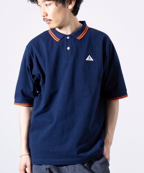 GEVACO（ゲバコ）の「【EXCLUSIVE】【GEVACO/ゲバコ】ワンポイントワッペン 半袖ラインポロシャツ（ポロシャツ・メンズ・アイボリー/ネイビー/グリーン/グレー・M/L）」の4枚目の写真