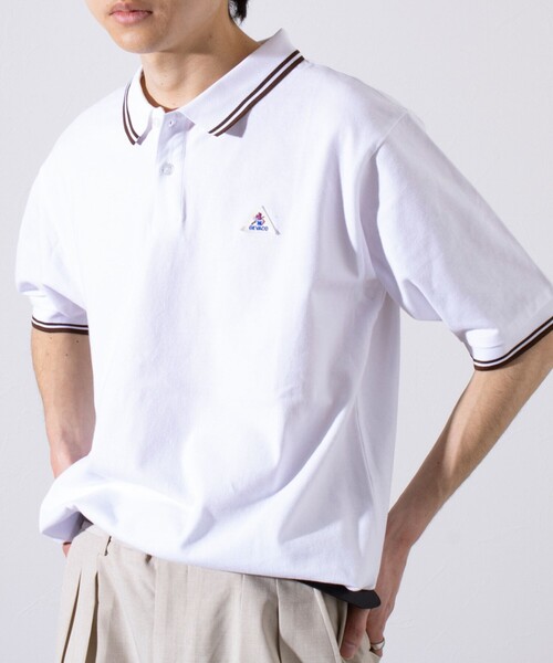 GEVACO（ゲバコ）の「【EXCLUSIVE】【GEVACO/ゲバコ】ワンポイントワッペン 半袖ラインポロシャツ（ポロシャツ・メンズ・アイボリー/ネイビー/グリーン/グレー・M/L）」の2枚目の写真