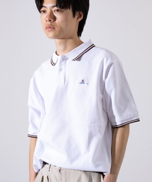 GEVACO（ゲバコ）の「【EXCLUSIVE】【GEVACO/ゲバコ】ワンポイントワッペン 半袖ラインポロシャツ（ポロシャツ・メンズ・アイボリー/ネイビー/グリーン/グレー・M/L）」の9枚目の写真
