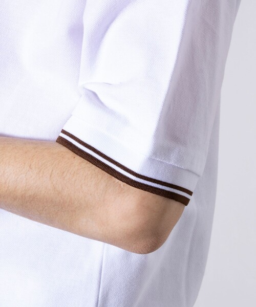 GEVACO（ゲバコ）の「【EXCLUSIVE】【GEVACO/ゲバコ】ワンポイントワッペン 半袖ラインポロシャツ（ポロシャツ・メンズ・アイボリー/ネイビー/グリーン/グレー・M/L）」の12枚目の写真