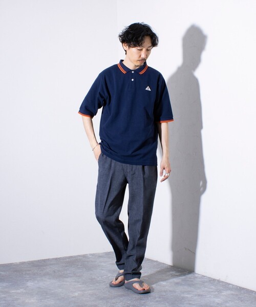 GEVACO（ゲバコ）の「【EXCLUSIVE】【GEVACO/ゲバコ】ワンポイントワッペン 半袖ラインポロシャツ（ポロシャツ・メンズ・アイボリー/ネイビー/グリーン/グレー・M/L）」の15枚目の写真