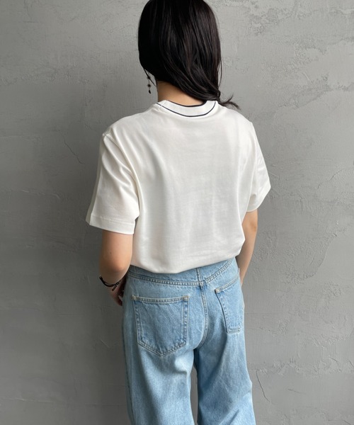 LACOSTE/ラコステ] 配色リブライン 鹿の子Tシャツ（Tシャツ