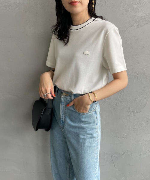 セール】[LACOSTE/ラコステ] 配色リブライン 鹿の子Tシャツ（T
