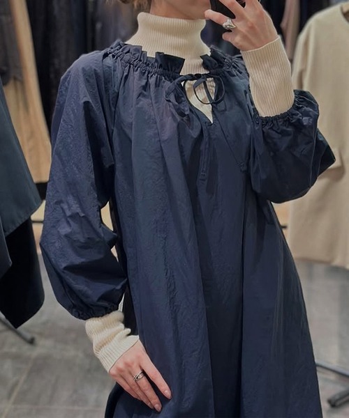 ST.ROONEY(セントルーニー)の「カフタンタフタワンピース【低身長・小柄女性向け】(ワンピース・レディース・ブラック/ネイビー・XS)」の13枚目の写真