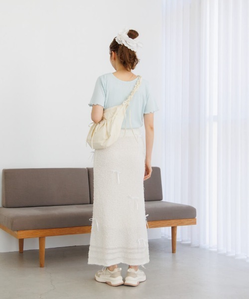 flower(フラワー)の「シンリボンスカート(スカート・レディース・アイボリー/ホワイト・FREE)」の7枚目の写真