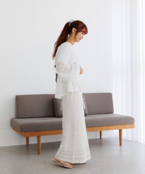 flower(フラワー)の「シンリボンスカート(スカート・レディース・アイボリー/ホワイト・FREE)」の15枚目の写真