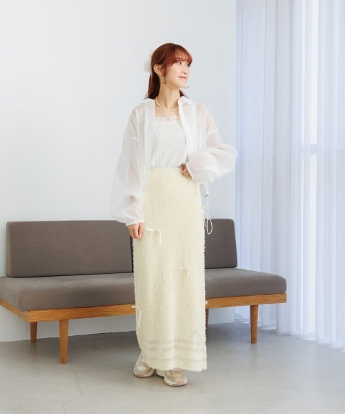 flower(フラワー)の「シンリボンスカート(スカート・レディース・アイボリー/ホワイト・FREE)」の17枚目の写真