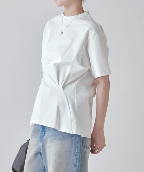 Lui's（ルイス）の「ウエストタックデザインTEE（Tシャツ/カットソー・レディース・ブラック/ホワイト/チャコールグレー・FREE）」の5枚目の写真