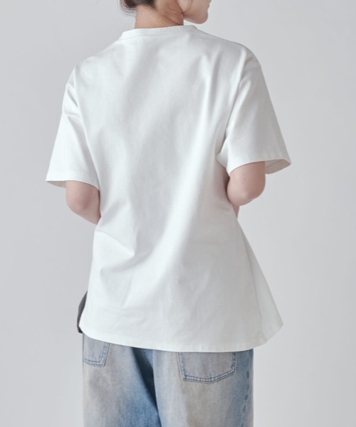 Lui's（ルイス）の「ウエストタックデザインTEE（Tシャツ/カットソー・レディース・ブラック/ホワイト/チャコールグレー・FREE）」の6枚目の写真