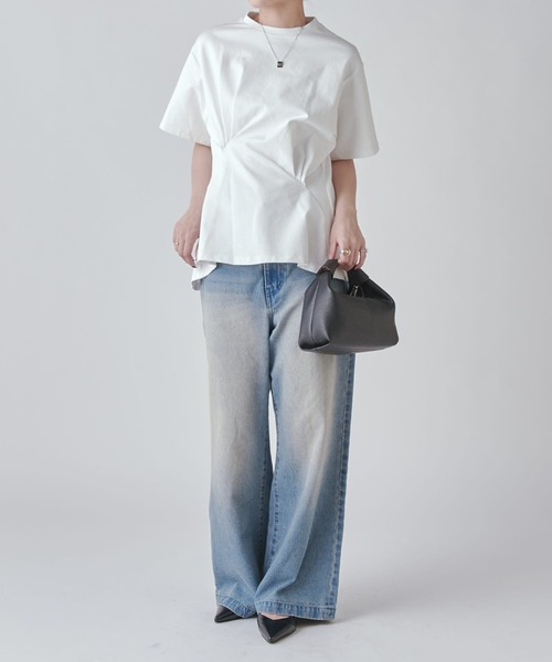 Lui's（ルイス）の「ウエストタックデザインTEE（Tシャツ/カットソー・レディース・ブラック/ホワイト/チャコールグレー・FREE）」の9枚目の写真