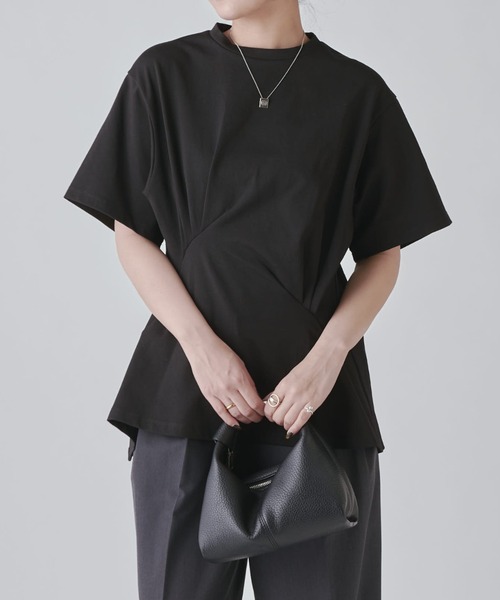 Lui's（ルイス）の「ウエストタックデザインTEE（Tシャツ/カットソー・レディース・ブラック/ホワイト/チャコールグレー・FREE）」の11枚目の写真