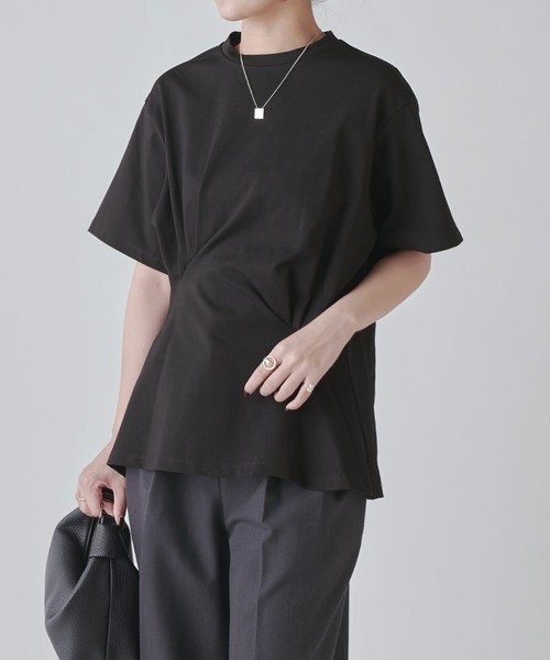 Lui's（ルイス）の「ウエストタックデザインTEE（Tシャツ/カットソー・レディース・ブラック/ホワイト/チャコールグレー・FREE）」の12枚目の写真