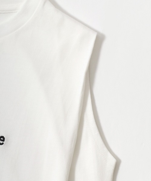 Lee（リー）の「Lee（リー）EMBROIDERY N/S TEE/ブランドロゴワンポイント刺繍ノースリーブTシャツ レディース（Tシャツ/カットソー・レディース・ピンク/ホワイト/ホワイト系その他/ホワイト系その他2/スミクロ・M/S）」の11枚目の写真