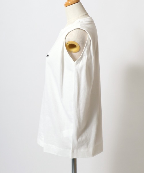 Lee（リー）の「Lee（リー）EMBROIDERY N/S TEE/ブランドロゴワンポイント刺繍ノースリーブTシャツ レディース（Tシャツ/カットソー・レディース・ピンク/ホワイト/ホワイト系その他/ホワイト系その他2/スミクロ・M/S）」の22枚目の写真