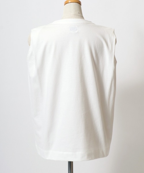 Lee（リー）の「Lee（リー）EMBROIDERY N/S TEE/ブランドロゴワンポイント刺繍ノースリーブTシャツ レディース（Tシャツ/カットソー・レディース・ピンク/ホワイト/ホワイト系その他/ホワイト系その他2/スミクロ・M/S）」の12枚目の写真