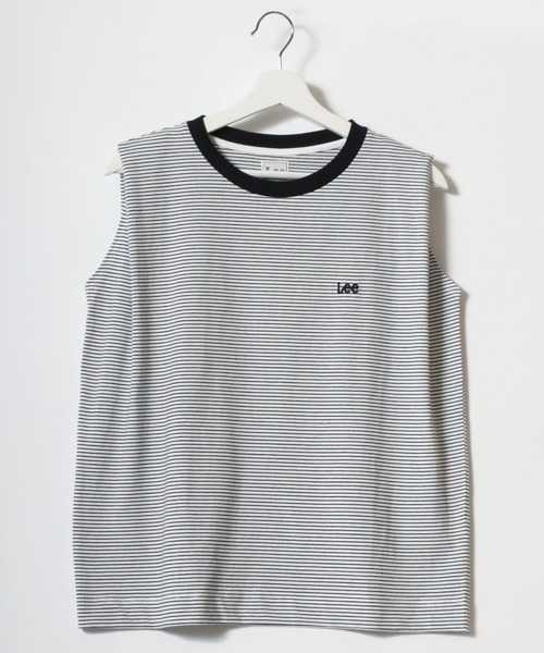 Lee（リー）の「Lee（リー）EMBROIDERY N/S TEE/ブランドロゴワンポイント刺繍ノースリーブTシャツ レディース（Tシャツ/カットソー・レディース・ピンク/ホワイト/ホワイト系その他/ホワイト系その他2/スミクロ・M/S）」の6枚目の写真