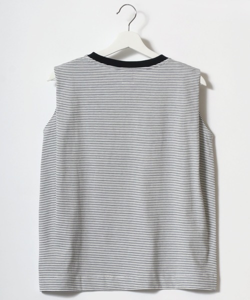 Lee（リー）の「Lee（リー）EMBROIDERY N/S TEE/ブランドロゴワンポイント刺繍ノースリーブTシャツ レディース（Tシャツ/カットソー・レディース・ピンク/ホワイト/ホワイト系その他/ホワイト系その他2/スミクロ・M/S）」の8枚目の写真