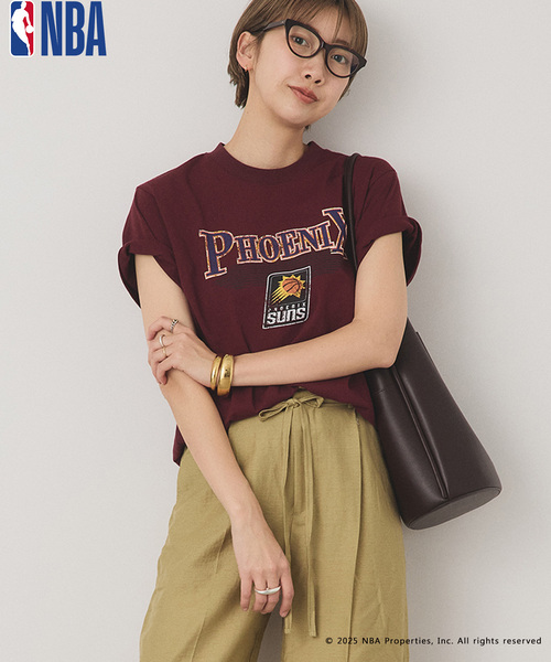 OUTDOOR PRODUCTS（アウトドアプロダクツ）の「OFF THE COURT by NBA / オフ ザ コート バイ NBA 別注 TEE（Tシャツ/カットソー・レディース・ネイビー/ブラウン/ブラック/ホワイト/グレー系その他/ホワイト系その他/ボルドー・SMALL/LARGE）」の7枚目の写真